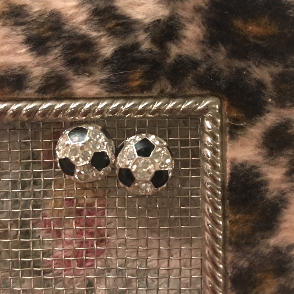 Soccer Ball Gemstone Earring Studs